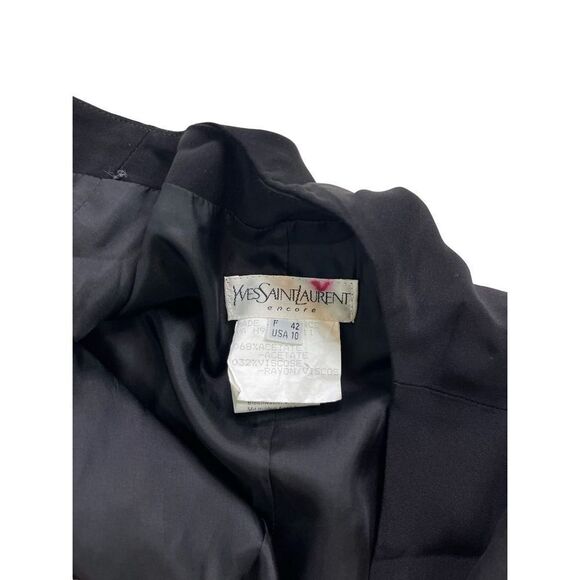 Yves Saint Laurent Vintage Asymmetric Plunging Maxi Dress Women’s Black Size 10 - Picture 6 of 8